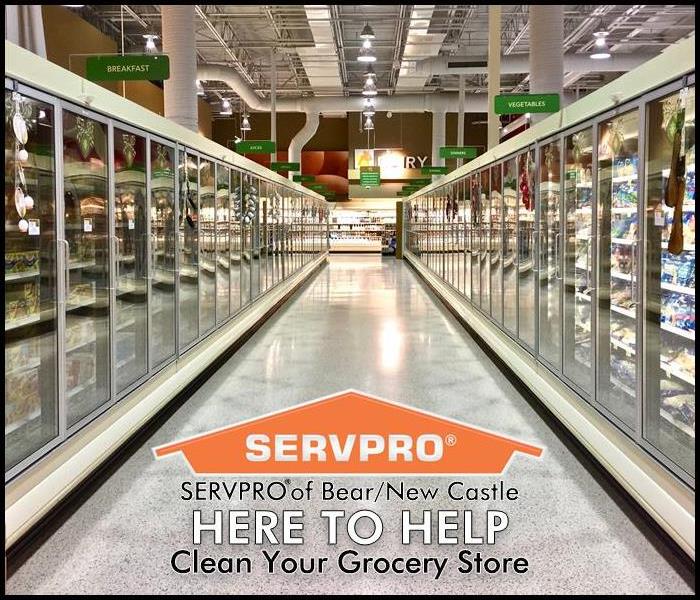 Grocery Store with SERVPRO Here to Help logo