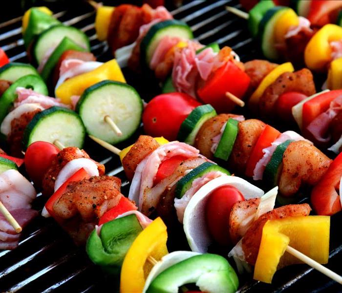 veggie skewers on the barbecue